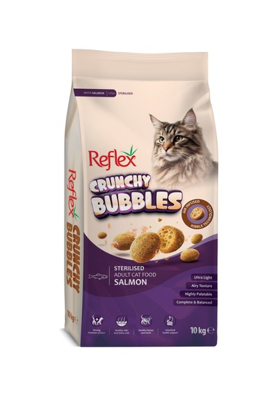 Reflex Crunchy Bubbles Somonlu Kısırlaştırılmış Kedi Maması 10kg