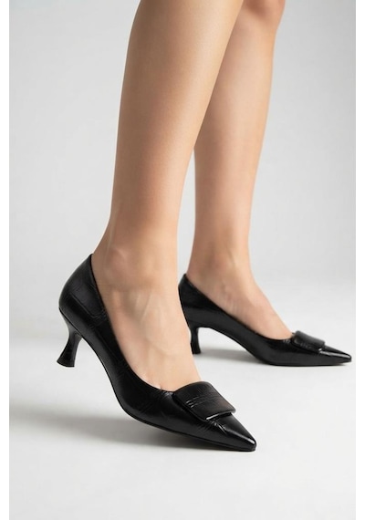 Kuum London K70-8626 Kadın Topuklu Stiletto Ayakkabı Sıyah