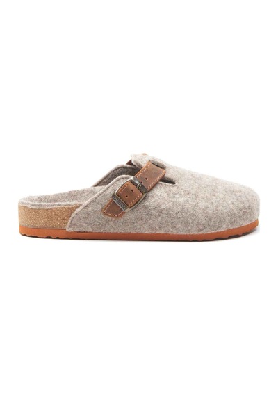 Comfortfusse Capri-w - Erkek Ortopedik Yün Keçe Sabo Ev Terliği Kahverengi Yün