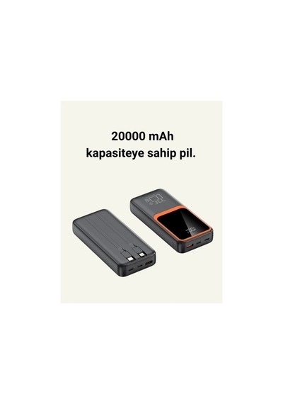 Taşınabilir Şarj Cihazı 20000 Mah 22.5w Hızlı Şarj + Dijital Ekran + Kablo Dahil Çok Renkli 60362435