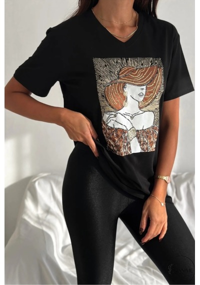 Cassime Kadın Siyah Büyük Beden Şapkalı Kadın Pul Payet İşlemeli %100 Pamuk Tişört Xl-2xl-3xl Cassime Kadın Siyah Büyük Beden Şapkalı Kadın Pul Payet İşlemeli %100 Pamuk Tişört Xl-2xl-3xl