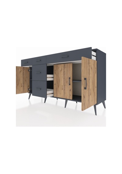 Kronos Konsol 2 Raflı 5 Çekmeceli 3 Kapaklı 176x59x99 Antrasit-çam/antrasit Atlas Çam/antrasıt - Antrasıt Kronos Konsol 2 Raflı 5 Çekmeceli 3 Kapaklı 176x59x99 Antrasit-çam/antrasit Atlas Çam/antrasıt - Antrasıt