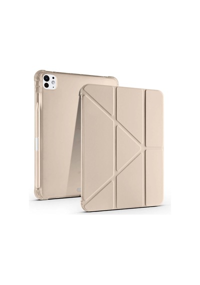 Apple Uyumlu iPad, Pro 11 2024 Kılıf Zore Tri Folding Kalem Bölmeli Standlı Kılıf Klasik