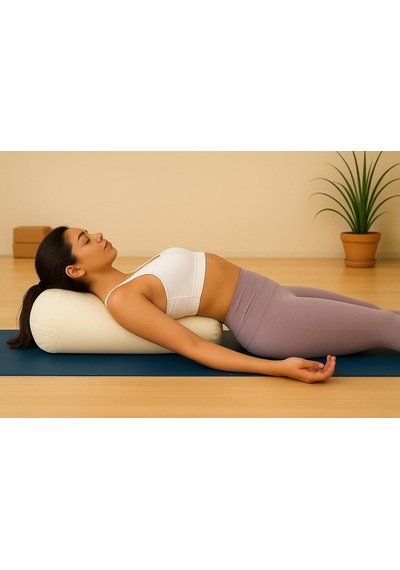 Bolster Minderi - Silindir Yoga Yastığı - Sosis Yastık Krem