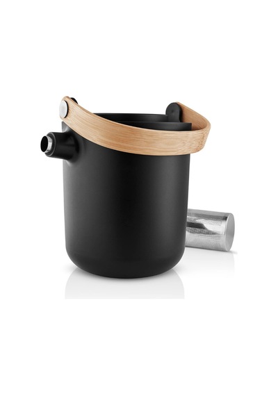 Nordic Kitchen Çay Termosu 1l, Çift Duvarlı Yalıtım, Entegre Çay Filtresi, Danimarka Tasarımı Siyah