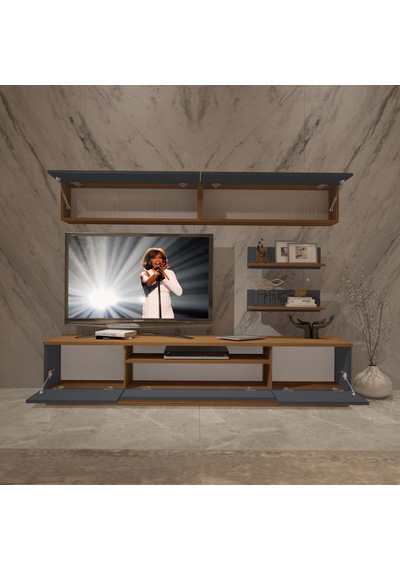 Decoraktiv Trendstyle 5 Mdf Tv Ünitesi Tv Sehpası Ceviz - Antrasit