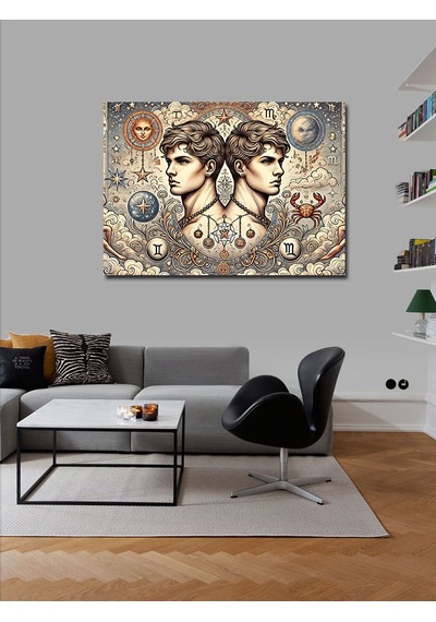 Kanvas Tablo İkizler Burcu Deseni 100cmx140cm