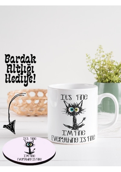 Deepcraft Best Quality 3d Görünümlü İyiyim Bitik Kedi Kupa Yılbaşı,sevgililer Günü, Hediyelik Kupa 300ml Bardak Altlığı Hediyeli Beyaz Deepcraft Best Quality 3d Görünümlü İyiyim Bitik Kedi Kupa Yılbaşı,sevgililer Günü, Hediyelik Kupa 300ml Bardak Altlığı Hediyeli Beyaz