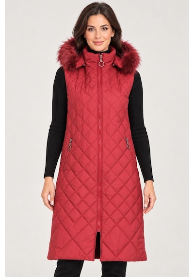 Z9718 Dewberry Bayan Yelek-bordo-1