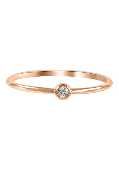 Kuyumcudukkani Yuvarlak Taşlı Trend Yüzük-10394-r-w Rose Gold