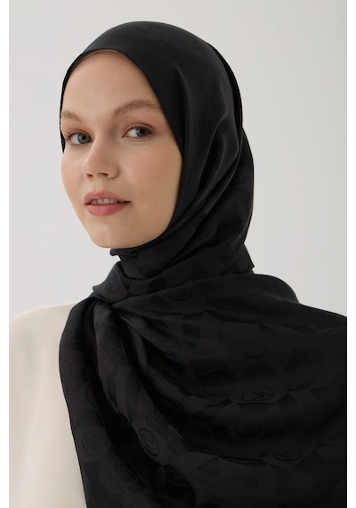 Valentino Orlandi Logo Serisi Monogram Şal - 06244 Siyah
