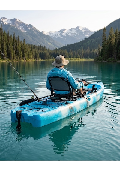 Sup Pro Tek Kişilik Pedallı Balıkçı Kanosu Mavi Kamuflaj