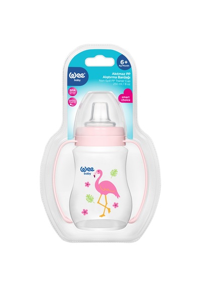 Wee Baby Pembe Akıtmaz Kulplu Pp Antikolik Bardak 250 ML 754-1 Pembe