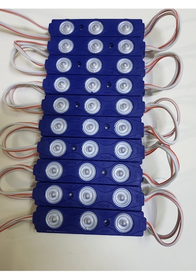 Kampanya! 20 Adet Modül Led Üç Çipli Mercekli 2835 1,5Watt 12Volt
