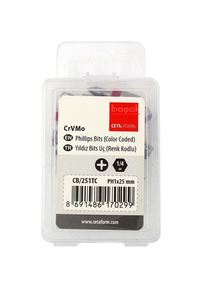 Ceta Form Ph1 X 25 Mm Yıldız Bits Uç Renk Kodlu Cb/251tc
