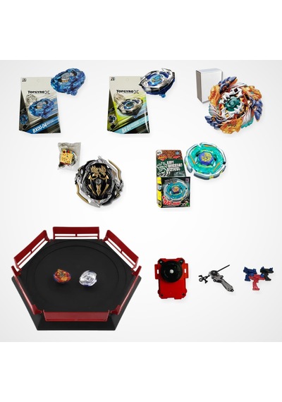 Beyblade Karışık Seri Set 5 Beyblade 3 Fırlatıcı 1 Arena - Bx00-04, Bx-01, B-122, B-150, Bb71
