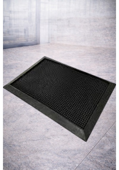 Myfloor Renkli Dezenfektan 50x70 Cm Kıvırcık Paspaslı Hijyenik Kauçuk Paspas Mavi