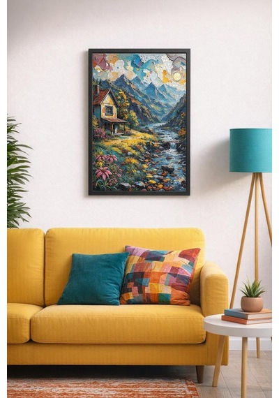 Nova Puzzle 1000 Parçalık Dere Kenarında Büyülü Ev Puzzle - Dere Puzzle 41212