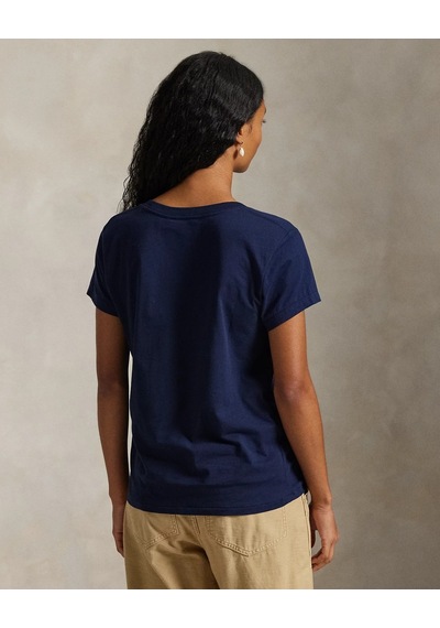 Polo Ralph Lauren Pamuklu Kadın V Yaka Tişört Lacivert