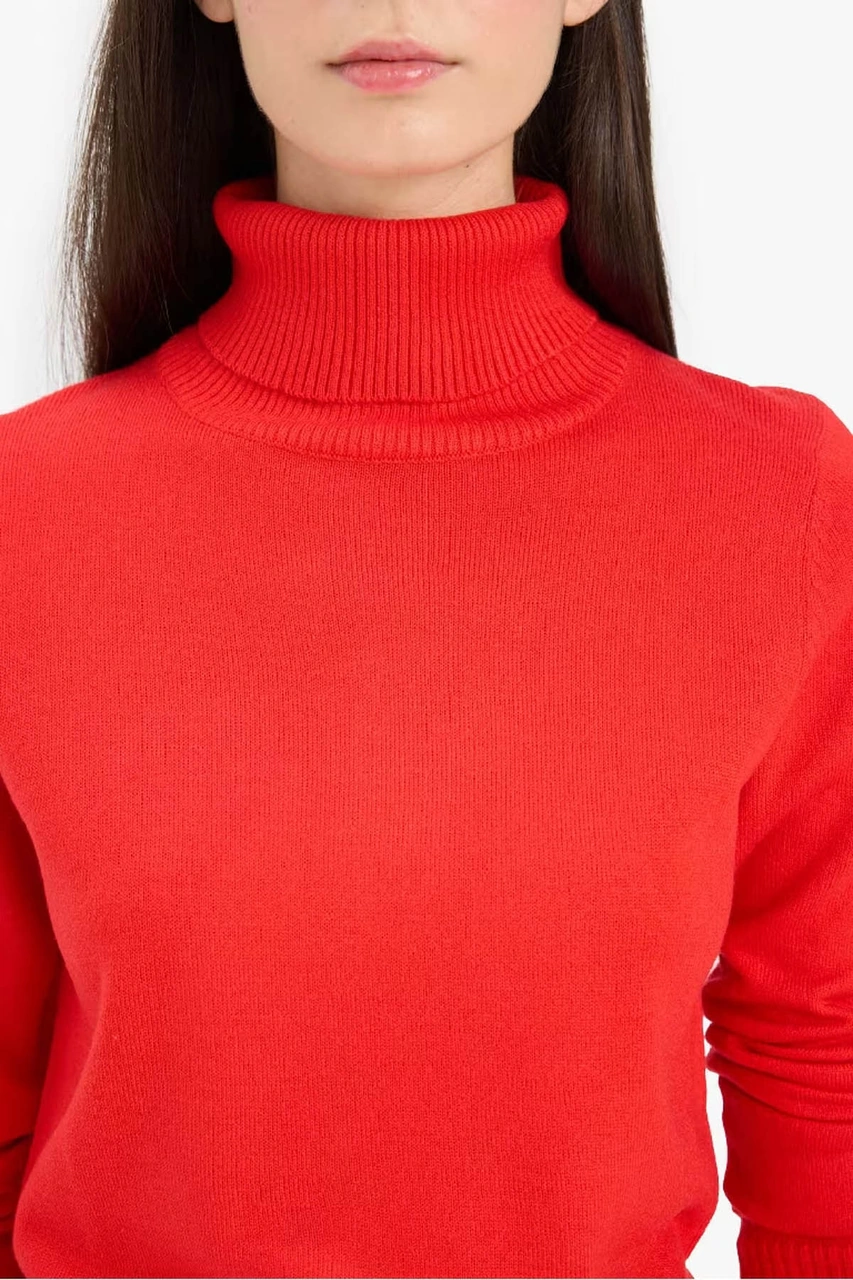Defacto Regular Fit Balıkçı Yaka Kırmızı Kadın Kazak H1651az/rd227 Kırmızı