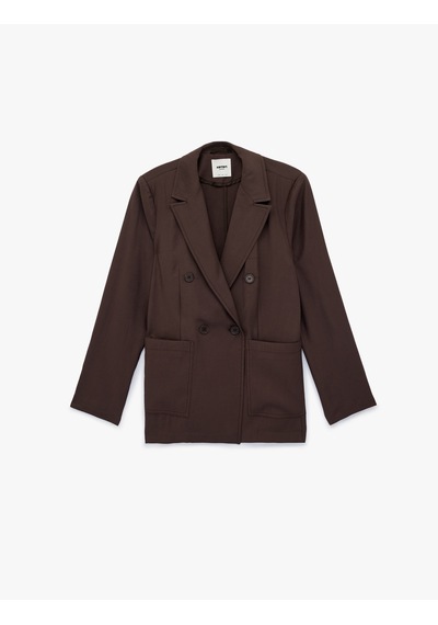 Koton Uzun Kollu Modal Cep Detaylı Düğmeli Kruvaze Yaka Blazer Ceket Kahverengi 6sak50110uw Kahve Koton Uzun Kollu Modal Cep Detaylı Düğmeli Kruvaze Yaka Blazer Ceket Kahverengi 6sak50110uw Kahve