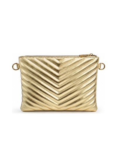 Sanmorris Kadın Suni Deri Ayarlanabilir Çapraz Ve El Askılı Portföy, Clutch Çanta S-1407 Altın