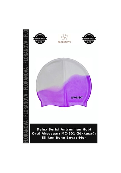 Delux Serisi Antrenman Hobi Örtü Aksesuarı Mc-901 Gökkuşağı Silikon Bone Beyaz-mor