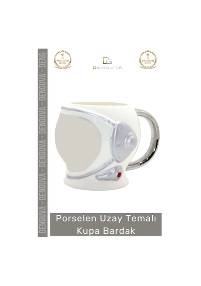 Bardak Uzay Temalı Porselen Kaliteli Modern Şık Tasarım Dekoratif Hediye Kupa Bardak 11 15 Cm Çok Renkli