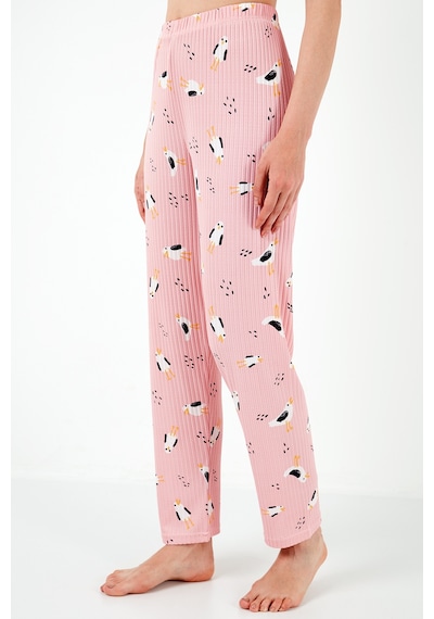 Lela Regular Fit Gömlek Yaka Kısa Kollu Bayan Pijama Takımı 65740102 Pembe