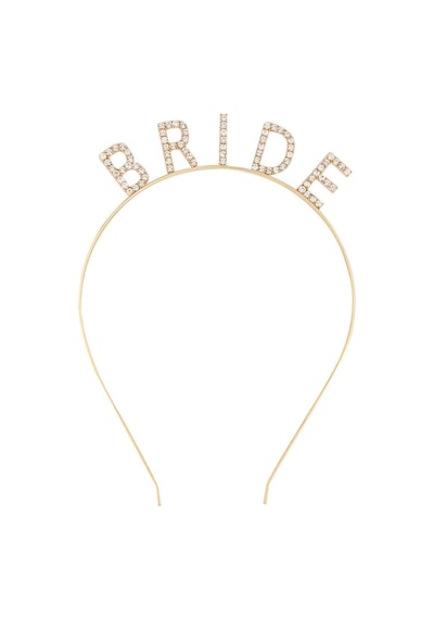 Altın Gold Renk Bekarlığa Veda Kristal Taş Bride Tacı İthal 16x10 Cm