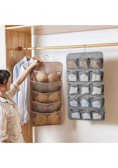 20 Cepli Dolap İçi İç Çamaşırı Organizeri I İki Taraflı Askılı Dolap Içi Sütyen Düzenleyici Keçe 60 Diğer