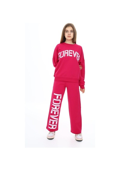 Angelos Girls Kız Çocuk Forever Baskılı Geniş Paçalı 2 İplik Eşofman Takımı Px7122 Fuşya Angelos Girls Kız Çocuk Forever Baskılı Geniş Paçalı 2 İplik Eşofman Takımı Px7122 Fuşya