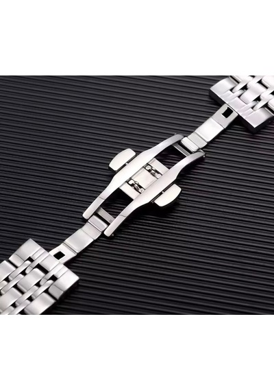 20mm Çapında Ucu Kavisli Gümüş Renk Çelik Saat Kordonu