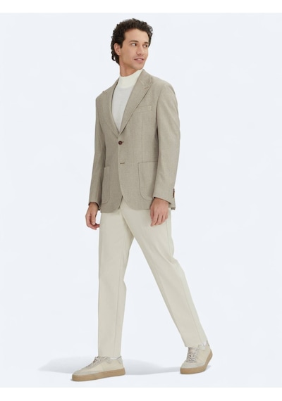 Kip Kahverengi Kareli Modern Fit Ceket Kahverengi