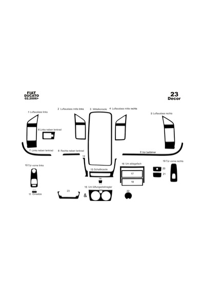 Fiat Ducato Jumper Boxer Torpido Kaplama 2006 22 Parça Piano Black
