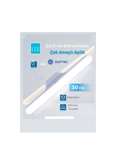 Şarjlı Led Işık Usb Şarjlı Kablosuz Mıknatıslı Led Lamba 3 Farklı Işık Rengi Aplik Çok Renkli - 867047132 Çok Renkli