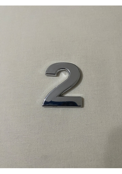 2 İki Numara Yapışkanlı Daire Bina Villa Kapı Numarası Krom Crom 4 Cmx5cm No:2 Plastik