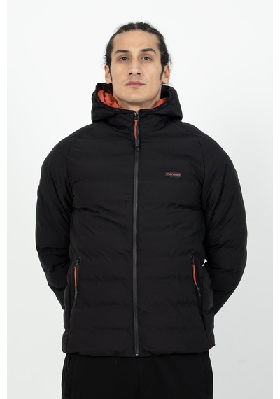 Maraton Sportswear Regular Erkek Kapşonlu Uzun Kol Basic Siyah Mont 21501-siyah Siyah