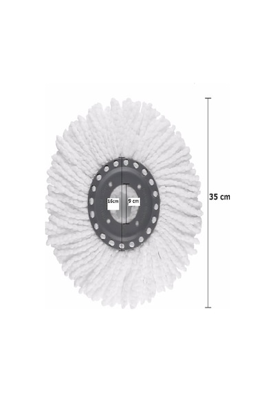 Lider 3 Adet 360 Döner Yuvarlak Mikrofiber Mop Paspas Yedek Ucu