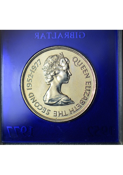 Gibraltar 25 Pence 1977 Kraliçe Iı. Elizabeth 25. Yılı 38,6 Mm Cebelitarık. Kutusunda Çil.