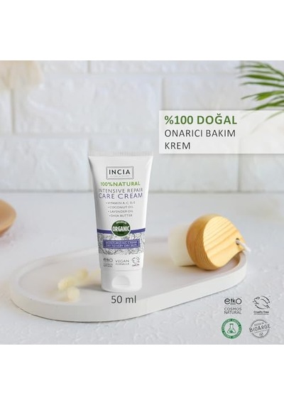 %100 Doğal Onarıcı Bakım Kremi Yoğun Nemlendirici Cilt Bakım Lavanta Avokado Shea Vegan 50 Ml