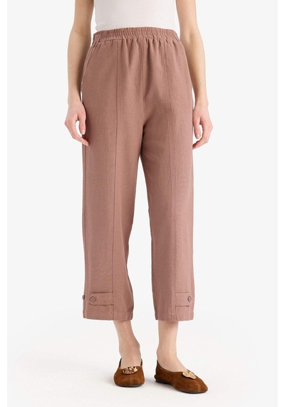 DeFacto 	Keten Karışımlı Basic Düz Kısa Paça Harem Pantolon B7506AX25SPBN552