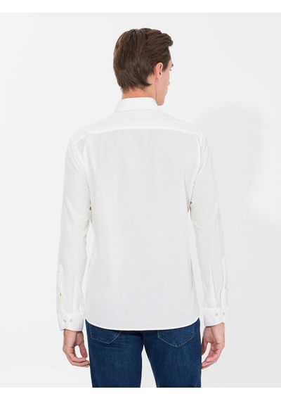 Cacharel Ekru Slim Fit Uzun Kollu Gömlek 15469610