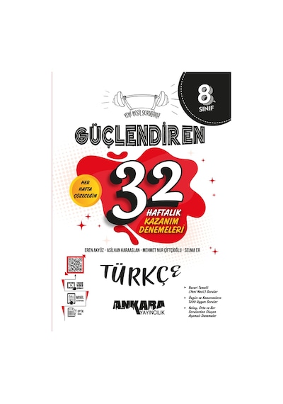 Ankara Yayıncılık 8.sınıf Güçlendiren Türkçe 32 Haftalık Deneme