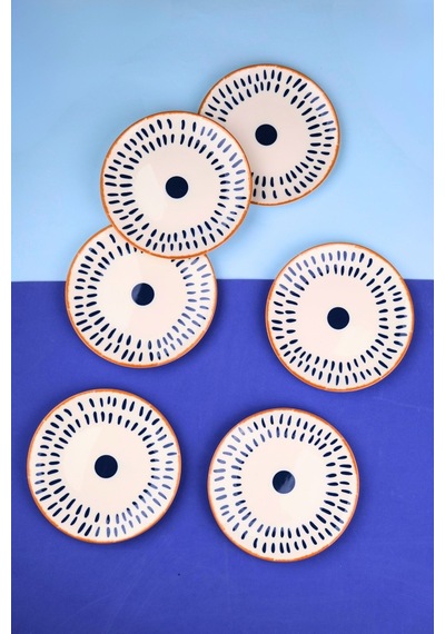 Tabak Evi Porselen Spotty Pasta Tabağı 19,50cm Sp3 6 Kişilik 6 Parça Çok Renkli