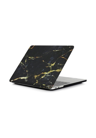 Macbook Pro 15 Mermer Desenli Kılıf A1707 A1990 Uyumlu İnce Hafif Sert Kapak Koruyucu Kılıf Siyah Belirtilmemiş