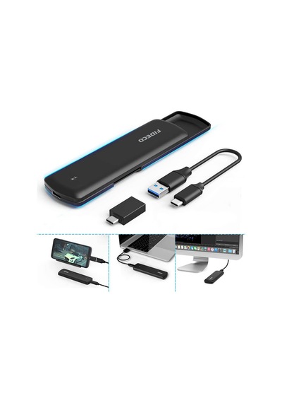 Fideco M.2 NVME USB C SSD USB 3.1 Gen 2 10 Gbps Enclosure Adaptör