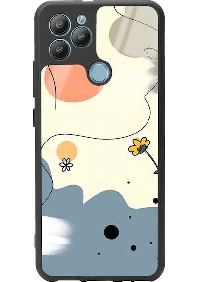 General Mobile Gm 22 Plus Nude Papatya Tasarımlı Glossy Telefon Kılıfı Çok Renkli