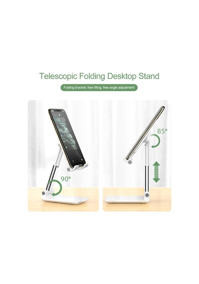 Teleskopik Uzayıp Kısalan Model Masaüstü Telefon Tutucu Aynalı