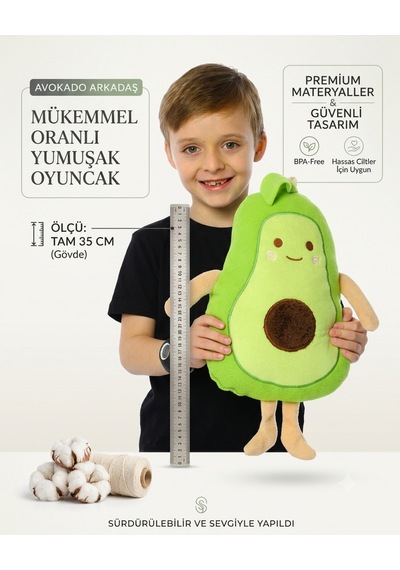 30 Cm Sevimli Avakado Peluş Yastık Avokado Oyuncak Peluş Oyuncak Yeşil